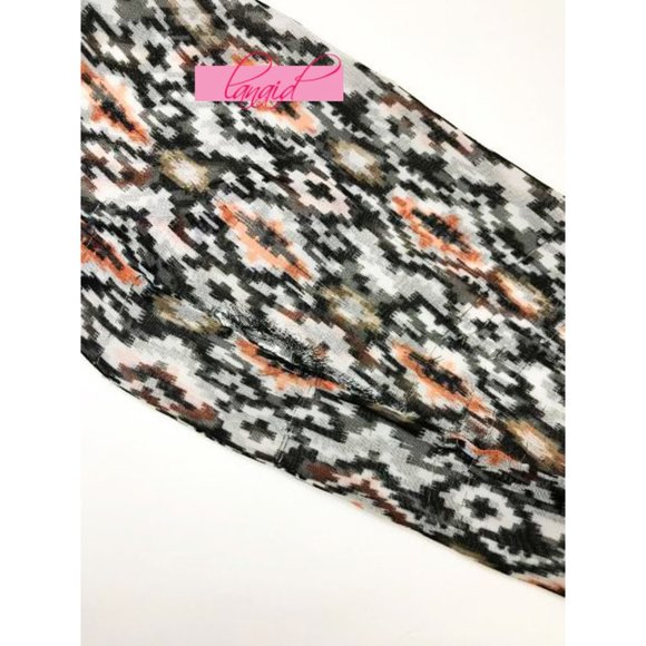 Sheer Mesh Aztec Cropped Back High-Low See-Through Zipper Cardigan Shrug Bolero - Picture 6 of 9